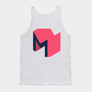 Geometric letters minimal pink Tank Top